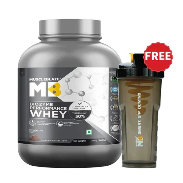 MuscleBlaze Biozyme Performance Whey Protein Powder, Chocolate Hazelnut (2kg / 4.4lbs) | 25g Protein Per Scoop | Clinically Tested 50% Higher Protein Absorption - Image 3
